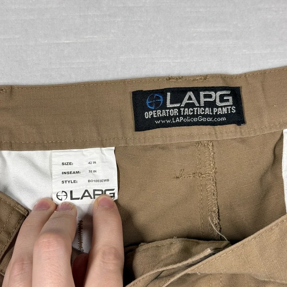 LAPG Cargo Pants Mens 42W 32L Tan Police Military Tactical Basic Operator Pant - Picture 7 of 12